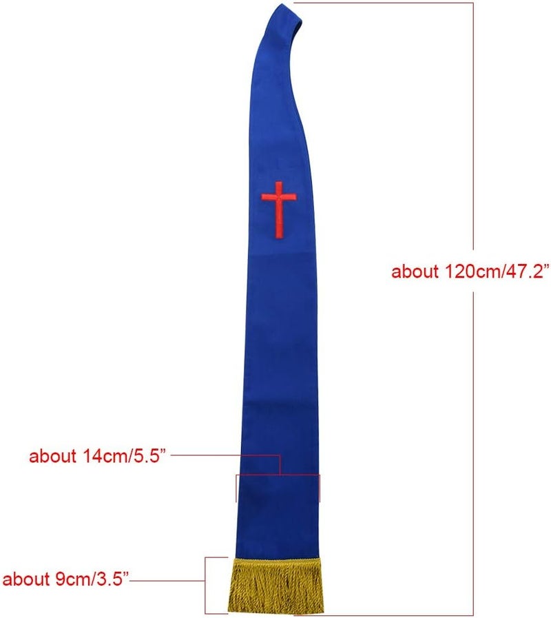 BLESSUME Church Clergy Pastor Cross Embroidered Stole - Image 1
